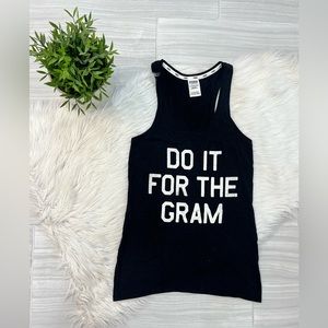 VS PINK Black Graphic Tank Top
